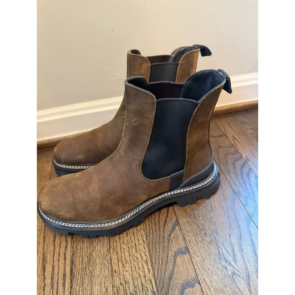 PRADA Suede Chelsea Boot Brown Size US 8 Made In Italy EUC - Picture 10 of 14